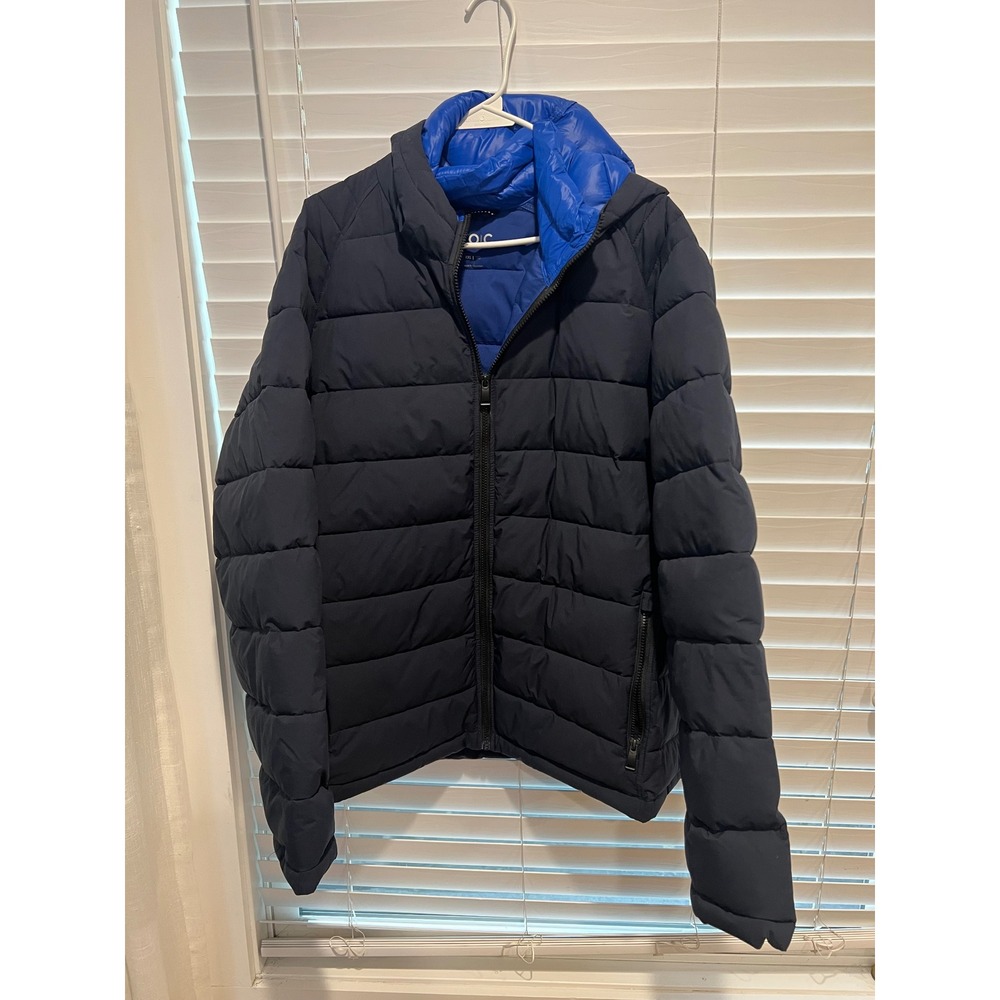 STOIC Mens XXL Puffer Jacket Full Zip Hooded Padded Winter Coat Blue‎